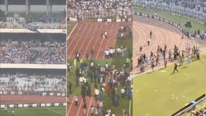 Lionel Messi के जल्दी जाने पर फैंस ने सॉल्ट लेक स्टेडियम में बवाल मचाया, कुर्सियां और पानी की बोतलें फेंकी