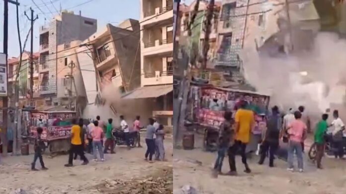 दिल्ली करावल नगर में चार मंजिला इमारत ढही, बड़ा हादसा टला समय रहते